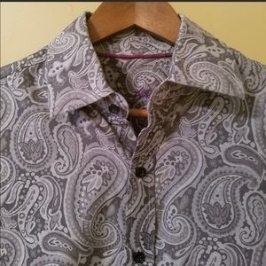 Tasso Elba Paisley Long Sleeve Button Up Shirt